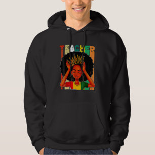 Schwarze Frau Lehrerin Afro Retro Matching Black H Hoodie