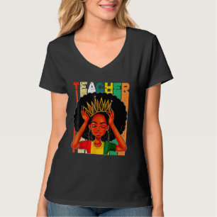 Schwarze Frau Lehrerin Afro Retro Matching Black H T-Shirt