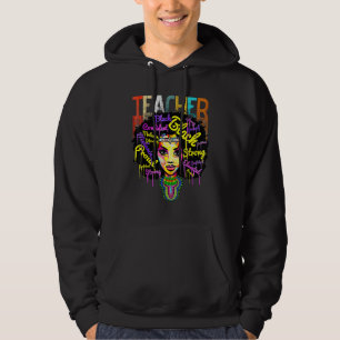 Schwarze Frau Lehrerin Afro Retro Passend Schwarze Hoodie