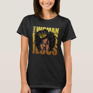 Schwarze Frau liebt Jesus für christlich katholisc T-Shirt