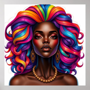 Schwarze Frau Melanin Schwestern braune Haut Mädch Poster