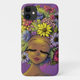 Schwarze Frau mit einem blühenden Afro Case-Mate iPhone Hülle