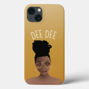 Schwarze Frau mit Gold-Shades & High Bun, Gelb Case-Mate iPhone Hülle