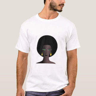 Schwarze Frau mit grünen Augen T-Shirt