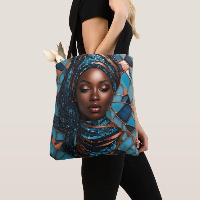 Schwarze Frau Mosiac Blue Copper Tasche (Von Nahem)