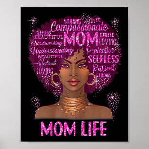 Schwarze Frau Mutter Leben Mutter Afrikanisch Amer Poster