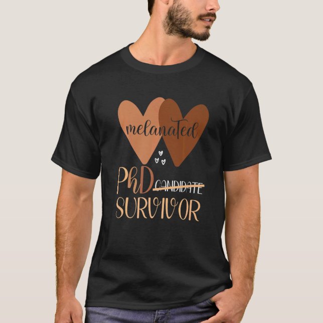 Schwarze Frau Phd Survivor Doktorandin Gradua T-Shirt (Vorderseite)