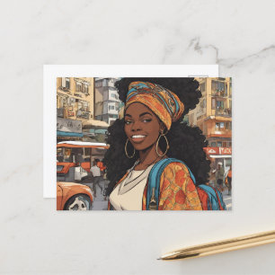 Schwarze Frau Postkarte