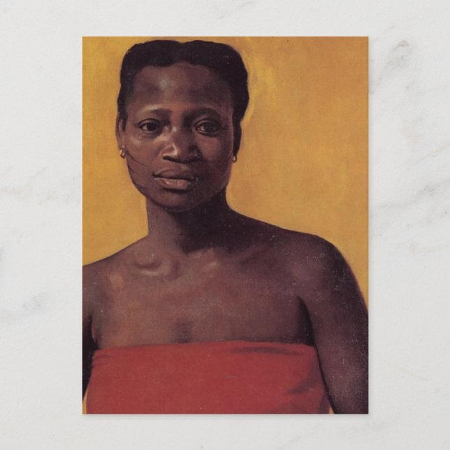 Schwarze Frau Postkarte (Vorderseite)
