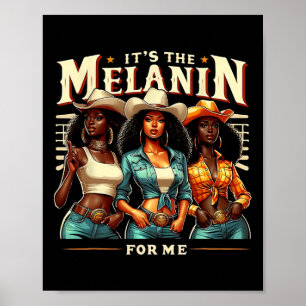 Schwarze Frau Retro Es ist das Melanin für mich Sc Poster