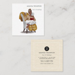 Schwarze Frau Schönheitsmode Quadratische Visitenkarte