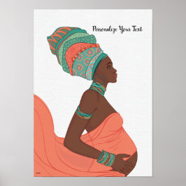 Schwarze Frau Schwangerschaft Wand Kunst