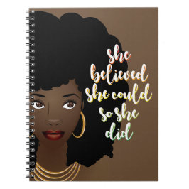 Schwarze Frau, sie glaubte, sie könnte das, also t Notizblock