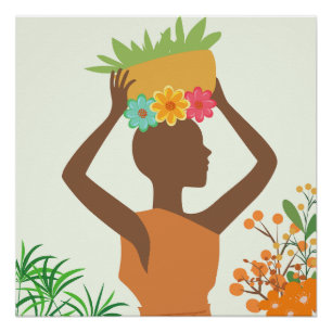 Schwarze Frau Silhouette Poster