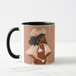 Schwarze Frau, weißes Bikini, Beach Ready Tasse