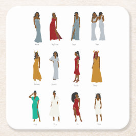 Schwarze Frau Zodiac Astrologie Rechteckiger Pappuntersetzer