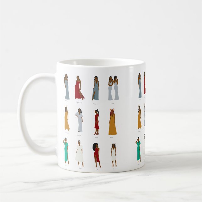 Schwarze Frau Zodiac Astrologie Tasse (Links)