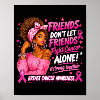 Schwarze Frauen Afrikanisches Rosa Brustkrebsbewus Poster