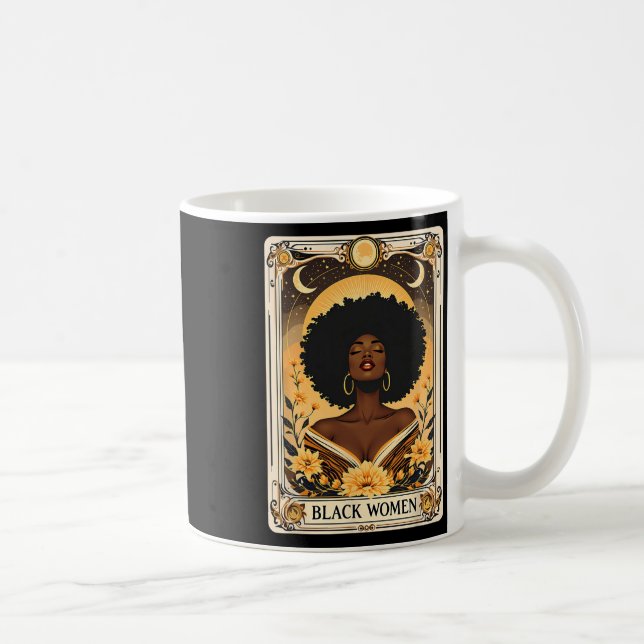 Schwarze Frauen Afro Haar Schwarze Geschichte Mona Kaffeetasse (Rechts)