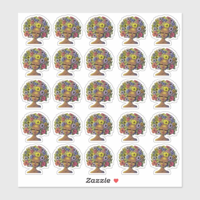 Schwarze Frauen-Aufkleber Aufkleber (Blatt)