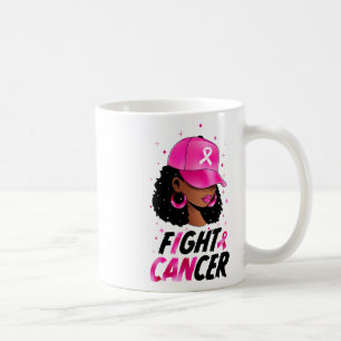 Schwarze Frauen Brustkrebs Krieg nach rosa Schleif Kaffeetasse