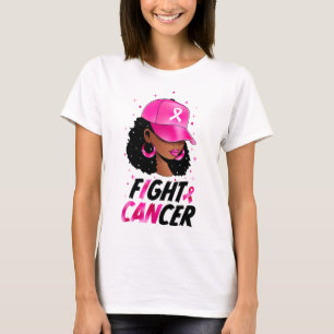 Schwarze Frauen Brustkrebs Krieg nach rosa Schleif T-Shirt