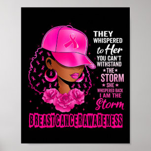 Schwarze Frauen Brustkrebs Überleben Rosa Schleife Poster