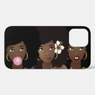 Schwarze Frauen, Bubblegum und Blume   Lila Case-Mate iPhone Hülle