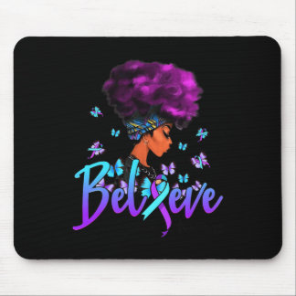 Schwarze Frauen glauben an Lila und Aquamarine Mul Mousepad