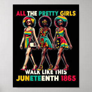 Schwarze Frauen Juneteenth 1865 feiern Freiheit Fe Poster