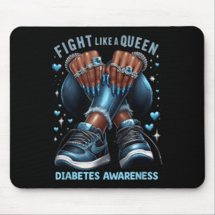 Schwarze Frauen kämpfen wie eine Königin für Diabe Mousepad