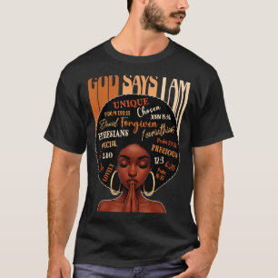 Schwarze Frauen Königin Gott sagt ich bin Melanin T-Shirt