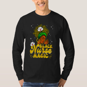 Schwarze Frauen Krankenschwester Afro Retro Magic T-Shirt