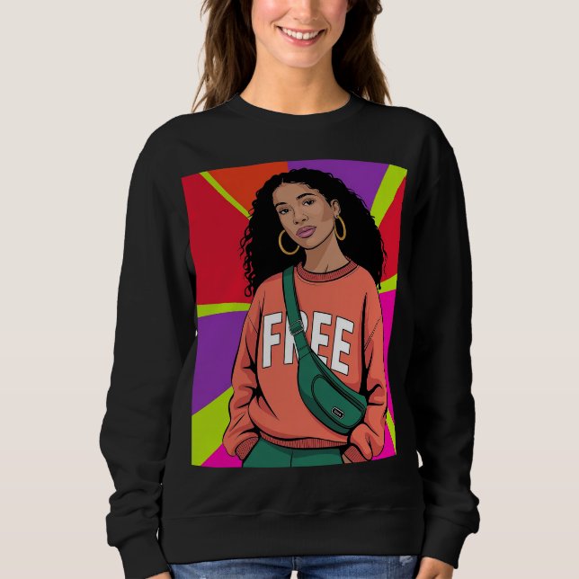 Schwarze Frauen Kunst Sweatshirt (Vorderseite)