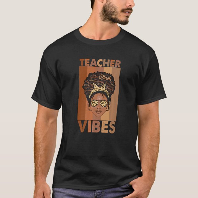 Schwarze Frauen Lehrerin Afro Retro Schwarze Gesch T-Shirt (Vorderseite)