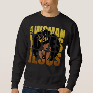 Schwarze Frauen Lieben Jesus für Christlich kathol Sweatshirt