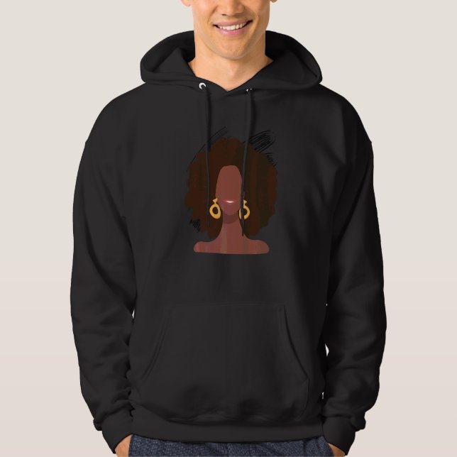 Schwarze Frauen Melanin Girl Internationaler Fraue Hoodie (Vorderseite)