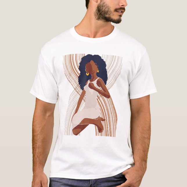 Schwarze Frauen Melanin Girl Internationaler Fraue T-Shirt (Vorderseite)