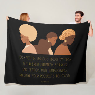 SCHWARZE FRAUEN PRAY CHRISTLICH FLEECEDECKE