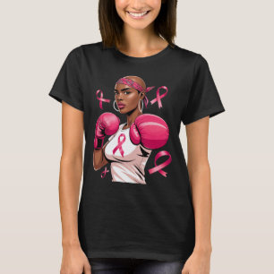 Schwarze Frauen rosa Brustkrebs-Bewusstseinsband T-Shirt
