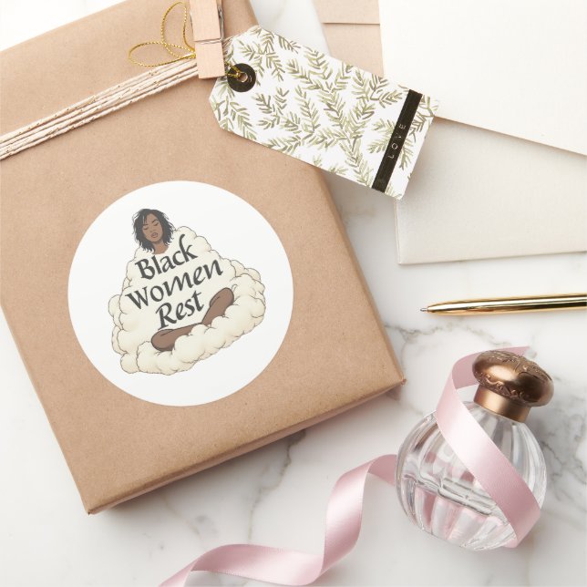 Schwarze Frauen ruhen Runder Aufkleber (Schenken)