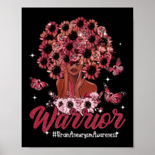 Schwarze Frauen Sonnenblumen Haar Gehirn Aneurysma Poster