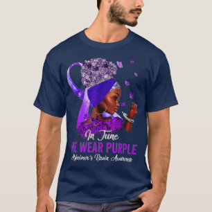 Schwarze Frauen tragen im Juni Lila Alzheimer-Gehi T-Shirt