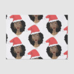 Schwarze Frauen, Weihnachten-Weihnachtsmannmützen Seidenpapier<br><div class="desc">Feiern Sie die Ferienzeit mit dieser natürlichen Schönheit und ihre festliche Weihnachtsmannmütze über ihre volle,  fabelhafte "für einen weißen Hintergrund.</div>