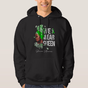 Schwarze Frauen Wir tragen grünes Glaukom Bewussts Hoodie