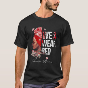 Schwarze Frauen wir tragen rote Tuberkulose-Bewuss T-Shirt