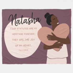 Schwarze Frauenschrift Herz Personalisiert Plum Fleecedecke