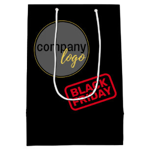 SCHWARZE FREITAG GESCHÄFTSUNTERNEHMEN EIGENE LOGO- MITTLERE GESCHENKTÜTE