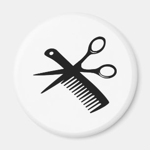 schwarze Friseurkammscheren Magnet