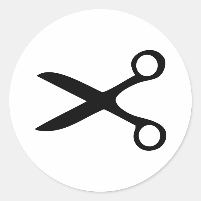 schwarze Friseurscheren Runder Aufkleber (Vorderseite)